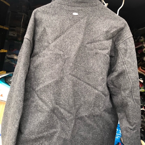 ID Wear Men’s Charcoal Wool Blend Full Zip Jacket Size Large - Picture 5 of 9